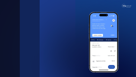 Interface de aplicativo bancário no smartphone